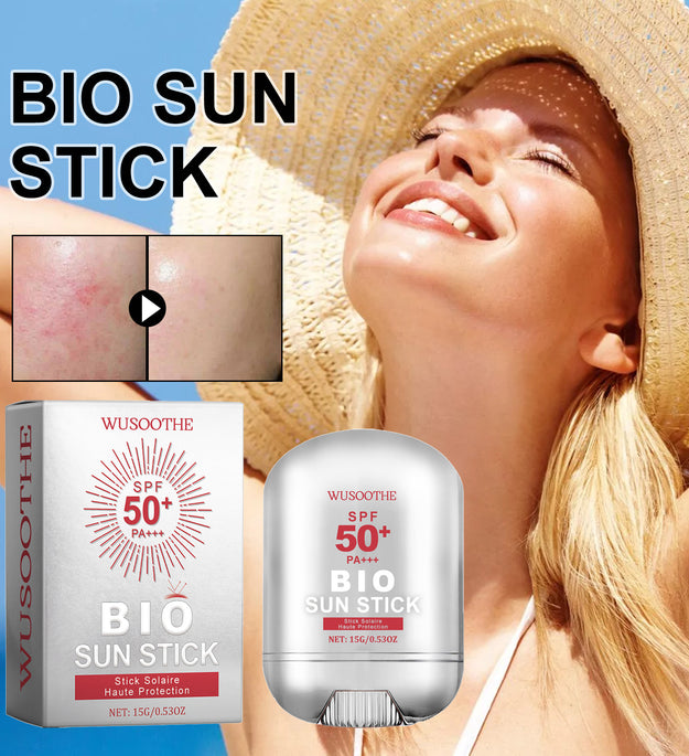 WUSOOTHE Bio Sun Stick 15g - Advanced Protection With Peptide Complex, Collagen And Hyaluronic Acid SPF50,PortableStrong UVProtection Sunscreen Stick